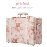Uniwalker 12" 13" Inch Waterproof Vintage Trunk Box Case Bag Luggage Small Suitcase Floral