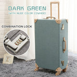 Uniwalker 20" -26" Vintage Travel Trolley Luggage Suitcase With Combination Lock Rolling Luggage