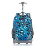 Rolling Backpack Children Trolley School Bags Laptop 18 Inch Multifunction Wheeled Bookbag Travel
