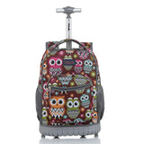 Rolling Backpack Children Trolley School Bags Laptop 18 Inch Multifunction Wheeled Bookbag Travel
