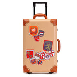 Uk Label Fashion Style Vintage Pu Leather Trolley Luggage,22 Inches Male And Female Retro Travel