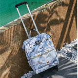 Women Rolling Luggage Bag,Canvas Travel Backpack,Suitcase With Wheel,Multifunctional Trolley