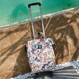Women Rolling Luggage Bag,Canvas Travel Backpack,Suitcase With Wheel,Multifunctional Trolley