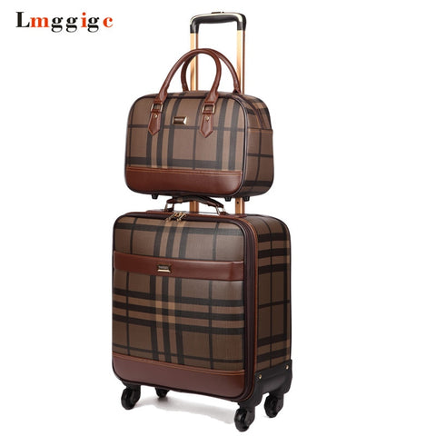 Cabin Luggage Bag With Handbag,Suitcase Set,Waterproof Pu Travel Box With Wheel ,Rolling Trolley
