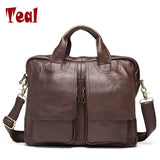 Men Genuine Leather Bag Business Tote Briefcases Messenger Bag Horse Leather Famous Brands High
