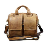 Men Genuine Leather Bag Business Tote Briefcases Messenger Bag Horse Leather Famous Brands High
