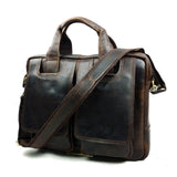 Men Genuine Leather Bag Business Tote Briefcases Messenger Bag Horse Leather Famous Brands High