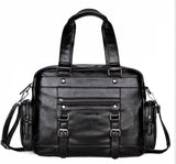 Vicuna Polo Men Leather Travel Bags With Front Pocket Big Capacity Shoulder Bag High Quality