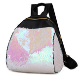 Women Fashion Pu Leather Shoulder Bag Casual Sequins Backpack Travel School Bag