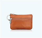 Women Men Genuine Leather Coin Purse / Key Wallet 2018 New Fashion Zipper Mini Handbag Card Holders