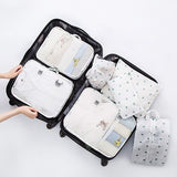 7Pcs/Set Travel Storage Bags Shoes Clothes Toiletry Organizer Waterproof Luggage Pouch Kits