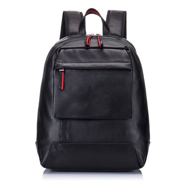 Men Multifunctional Backpacks Bags Shoulder Waterproof Black School Bag Cowhide Genuine Leather