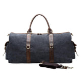 New Canvas Leather Men Bucket Travel Bags Carry On Luggage Bags Men Duffel Bags Travel Tote Large