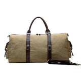 New Canvas Leather Men Bucket Travel Bags Carry On Luggage Bags Men Duffel Bags Travel Tote Large