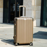 Checked Aluminum Frame Pc Suitcase Valiz Trolley Luggage Tsa Lock Koffer Mala De Viagem Spinner