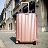 Checked Aluminum Frame Pc Suitcase Valiz Trolley Luggage Tsa Lock Koffer Mala De Viagem Spinner