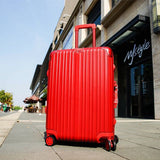 Checked Aluminum Frame Pc Suitcase Valiz Trolley Luggage Tsa Lock Koffer Mala De Viagem Spinner