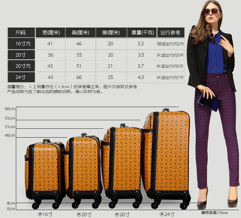 Travel Tale Concise And High-End Business Pvc 16/20/24 Inch Size Rolling Luggage Spinner Brand