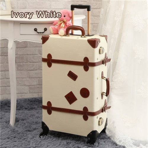 Uniwalker Vintage Suitcase 20"-26" Pu Leather Travel Suitcase , Scratch Resistant Rolling Luggage