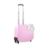 Kids Hello Kitty  Rolling Luggage Bag,Lovely Child Travel Suitcase,Pu Cartoon Box,18" Inch Women