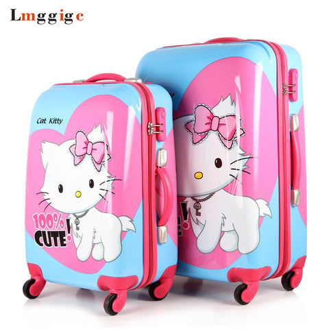 Hello Kitty Luggage Suitcase Bag Set,Women Rolling Travel Box,Children Cartoon Abs Hardcase Trolley