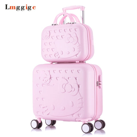 Hello Kitty Cabin Luggage & Suitcase Set,Women Child Bag Gift ,Lovely Cartoon Trip Case,Universal