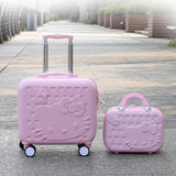 Hello Kitty Cabin Luggage & Suitcase Set,Women Child Bag Gift ,Lovely Cartoon Trip Case,Universal