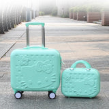 Hello Kitty Cabin Luggage & Suitcase Set,Women Child Bag Gift ,Lovely Cartoon Trip Case,Universal