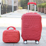 Hello Kitty Cabin Luggage & Suitcase Set,Women Child Bag Gift ,Lovely Cartoon Trip Case,Universal