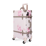 Uniwalker 20" - 26" Vintage Rolling Luggage Bagages Pu Leather Suitcase Trunk Retro Luggage With