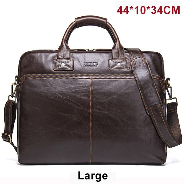 Contact'S 2018 Genuine Leather Men'S Travel Bag Casual Shoulder Totes Men Briefcases Laptop Bag