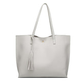 Fashion Women Girls Tassels Leather Bag Shopping Handbag Shoulder Tote Bag