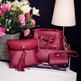 Women Four Set Fashion Handbag Shoulder Bag Four Pieces Tote Bag Crossbody Wallt