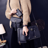 Women Four Set Fashion Handbag Shoulder Bag Four Pieces Tote Bag Crossbody Wallt