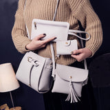 Women Four Set Fashion Handbag Shoulder Bag Four Pieces Tote Bag Crossbody Wallt
