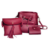 Women Four Set Fashion Handbag Shoulder Bag Four Pieces Tote Bag Crossbody Wallt