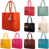 Fashion Girls Handbags Leather Shoulder Bag Candy Color Flowers Totes