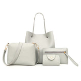4Pcs Women Pattern Leather Handbag+Crossbody Bag+Messenger Bag+Card Package