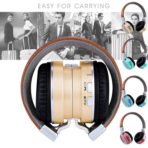 Bluetooth Headphones Over Ear Stereo Wireless Headset With Microphone Tf