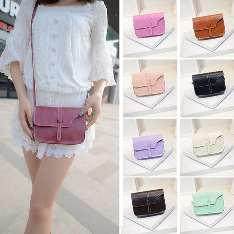 Women Girl Shoulder Bag Faux Leather Satchel Crossbody Tote Handbag