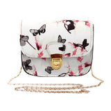 Women Butterfly Flower Printing Handbag Shoulder Bag Tote Messenger Bag