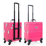 Cosmetic Bags,Trolley Nails Makeup Case With Rolling, Beauty Box Toolbox Travel Luggage ,17" Inch