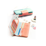 Birds Clutch Wallet Leather Case Long Zip Button Card Purse Handbag