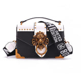Fashion Metal Lion Head Mini Small Square Pack Shoulder Bag Crossbody Package Clutch Women Designer