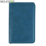 Metal Men Card Holder Rfid Aluminium Alloy Credit Card Holder Pu Leather Wallet Antitheft Men
