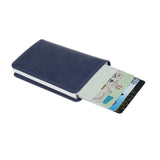 Metal Men Card Holder Rfid Aluminium Alloy Credit Card Holder Pu Leather Wallet Antitheft Men