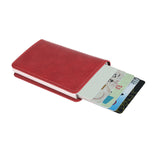 Metal Men Card Holder Rfid Aluminium Alloy Credit Card Holder Pu Leather Wallet Antitheft Men