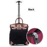Letrend Korean Oxford Women Travel Bag Rolling Luggage Spinner Wheel Suitcases Women Red Vintage
