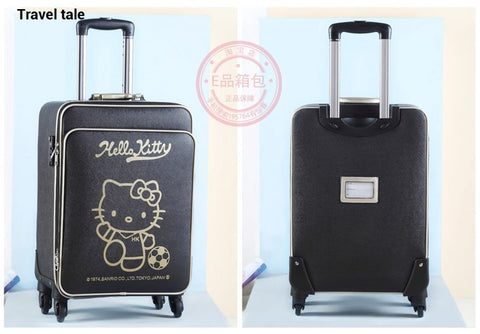 Travel Tale Fashion Lovely Cat 16/20/24 Inch100% Pu High Quality Rolling Luggage Spinner Brand