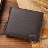 Luxury 100% Genuine Leather Wallet Fashion Short Bifold Men Wallet Casual Soild Men Wallets With